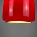 Cherry Red Glass Pendant Light By Peill And Putzler 1960 thumbnail 11