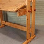 Vintage Grenen Design Kantelbaar Bureau Tekentafel thumbnail 3