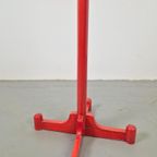 Postmoderne Beuken Staande Kapstok Vintage Italië '80 Rood thumbnail 8