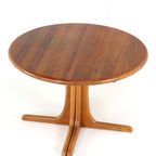 Ronde Massief Teak Deense 1x Verlengbare Eettafel 'kalundborg' Vintage thumbnail 12