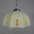 Art Deco Hanglamp Met Glazen Tienhoekige Kap, Jaren 30 thumbnail 9