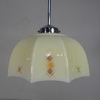 Art Deco Hanglamp Met Glazen Tienhoekige Kap, Jaren 30 thumbnail 9