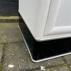 Vintage Metalen Originele Vitrinekast, Uit Ziekenhuis, Met Glasplaten, 60 Cm Breed thumbnail 6