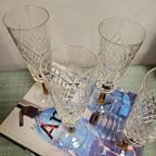 Vintage Champagne Glazen Flutes Amberkleurige Steel Geslepen Kelk (Set Van Vier) thumbnail 3