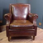 Schapenleren Vintage Clubfauteuil In Art Deco Stijl thumbnail 14
