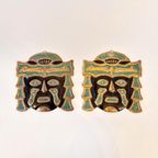 2 Vintage Wand Maskers Zuid Amerikaans thumbnail 2