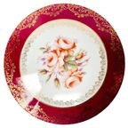 Vintage Xl Limoges Bonbonnière Bloemen Robijnrood Bladgoud 1970’s thumbnail 7