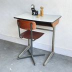 Hoog Vintage Schoolsetje Desk Kinderbureau thumbnail 2