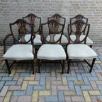 Antique George Hepplewhite Chairs Van 6 Stoelen Set thumbnail 12