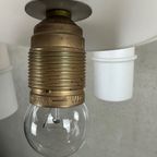 Vintage ‘japandi’ Hanglamp Teak En Opaline thumbnail 9