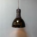 Grote Zwart Emaille Bauhaus Fabriekslamp thumbnail 6
