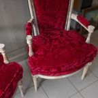 Paar Fijne Gesculpteerde Louis Xvi Periode Cabrioletfauteuils. thumbnail 6