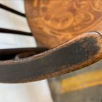 Vintage Bentwood Stoel Met Bloem Patroon Zitting (Thonet?) thumbnail 9