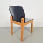 Set 4 Zwart Leren Eetkamerstoelen Afra & Tobia Scarpa '70 thumbnail 13