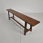 Paar Franse Rustieke Banken Uit De 19e Eeuw - Massief Eiken thumbnail 6