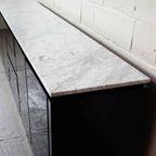 Italian Black Lacquered Sideboard With Carrara Marble Top thumbnail 3