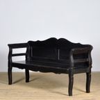 Antiek Grenen Bankje, Circa 1900 thumbnail 2