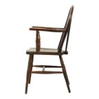 Antieke Houten Windsor Stoel Beuk Olm Wheel Back Chair 19De Eeuw thumbnail 11