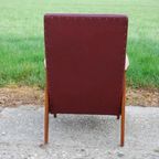 Vintage Rode Fauteuil thumbnail 5