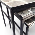 Mid Century Design Marmer Mozaïek Mimiset, Metalen Onderstel thumbnail 6