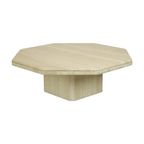 Vintage Achthoekige Travertin Salontafel Jaren 70 Design Italiaans thumbnail 8