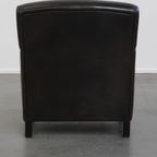 Stijlvolle En Tijdloze Zwart/ Grijze Schapenleren Design Fauteuil/ Armchair Met Comfortabele Zit thumbnail 4