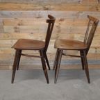 Retro Houten Stoelen Met Spijlen Set Van 2 thumbnail 8