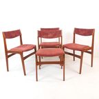 8 Vintage Deense Erik Buch Stoelen | Nieuw Gestoffeerd Roze thumbnail 24