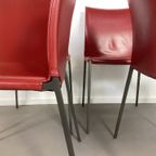 4 Leren Zanotta Stoelen Design Roberto Barbieri thumbnail 7