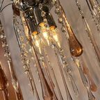 Roze Teardrop Venini Model Chrome Xl Hanglamp Kroonluchter thumbnail 5