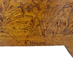 Antiek Vlaamse Wand Etagère Met Jacht Scene thumbnail 5