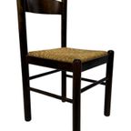 Set Van 4 Donkerbruine Houten Stoelen Jaren 70 Minimalist thumbnail 6