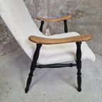 Vintage Fauteuil Met Zachte Teddy Stof thumbnail 5