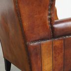 Prachtige, Comfortabele En Luxe Oorfauteuil Gemaakt Van Schapenleer thumbnail 13