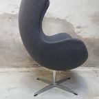 Grijze Egg Chair Eistoel Retro Fauteuil thumbnail 5