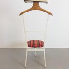 Vintage Dressboy Stoeltje Valet Mid Century Hout Metaal ’60 thumbnail 7