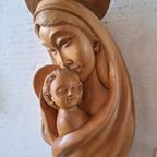 Vintage Houten Maria/Madonna Met Kindje Jezus thumbnail 9