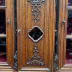 Antiek Rococo Buffet - Vitrinekast Met Ingebouwde Klok. thumbnail 4