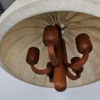 Hanglamp Teak Hout Domus Met Stoffen Kap thumbnail 6