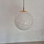 Vintage Opaline Space Age Lamp Met Gouden Randen Globe thumbnail 9