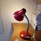 Rood Klein Vintage Frans Bureau Lampje. thumbnail 2