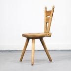 Landelijke Antieke Primitieve Driepoot Stoel thumbnail 5