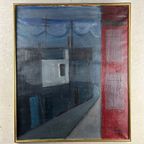 Olieverf Op Doek ‘straatbeeld’ – 1959 thumbnail 4