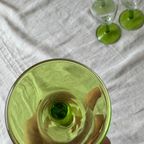 6x Vintage Champagne Glazen Met Groene Voet, Reliving thumbnail 6
