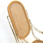 Vintage Schommelstoel Messing Bentwood Regency Stijl Design thumbnail 8