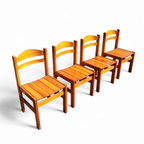 4 X Pine Dining Chair 1970s thumbnail 2