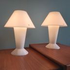 Paire De Lampes Peill & Putzler En Opaline Blanche, 1970-80 thumbnail 12