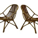 Vintage Set Van 4 Rotan Fauteuils Rohe Noordwolde 1960 thumbnail 7