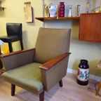 Vintage Loungeset Bank & 2 Fauteuils Fauteuil Bankstel Stoel Groen Meubelset Meubels thumbnail 7