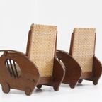 Set Art Deco Design Rattan Woven Lounge Chairs , 1930S Italy thumbnail 2